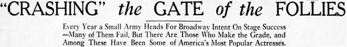 Ziegfeld Follies Newspaper headline
