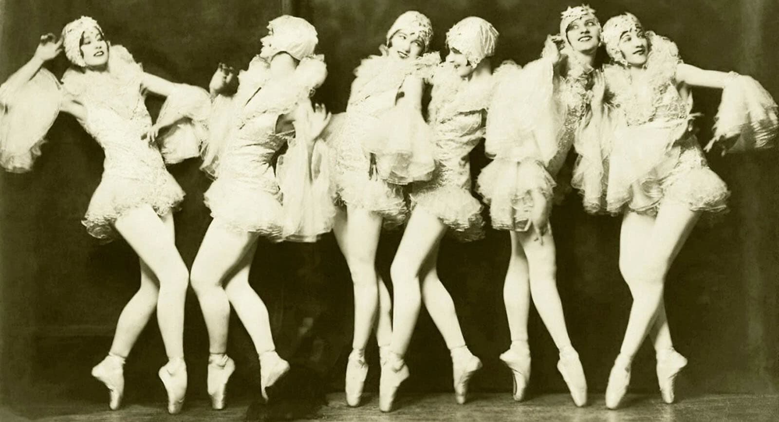 Ziegfeld-era chorus line dancers