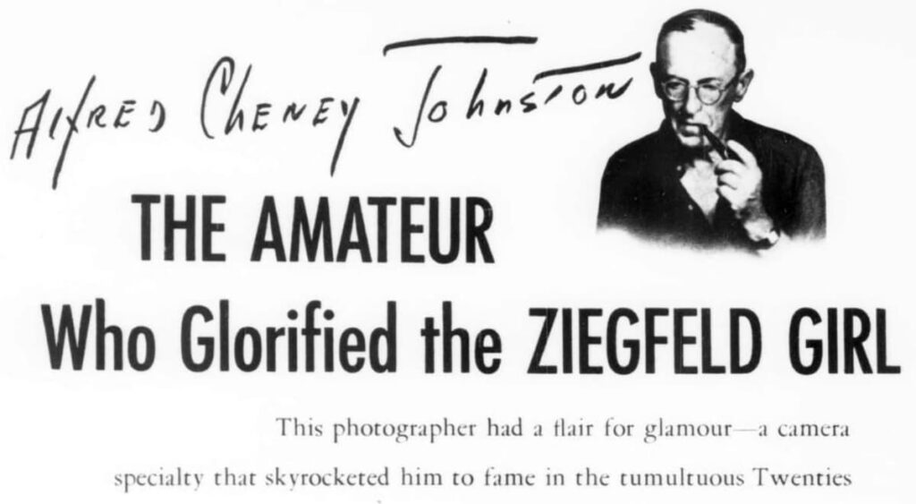 Headline from Popular Photography, "The Amateur Who Glorified the Ziegfeld Girl," 1951