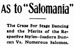 As to Salomania Newspaper headline