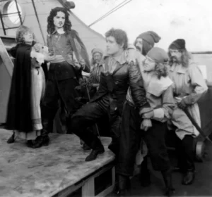 Shipboard scene from To Have and to Hold (1916) with Mae Murray, Tom Forman and Wallace Reid