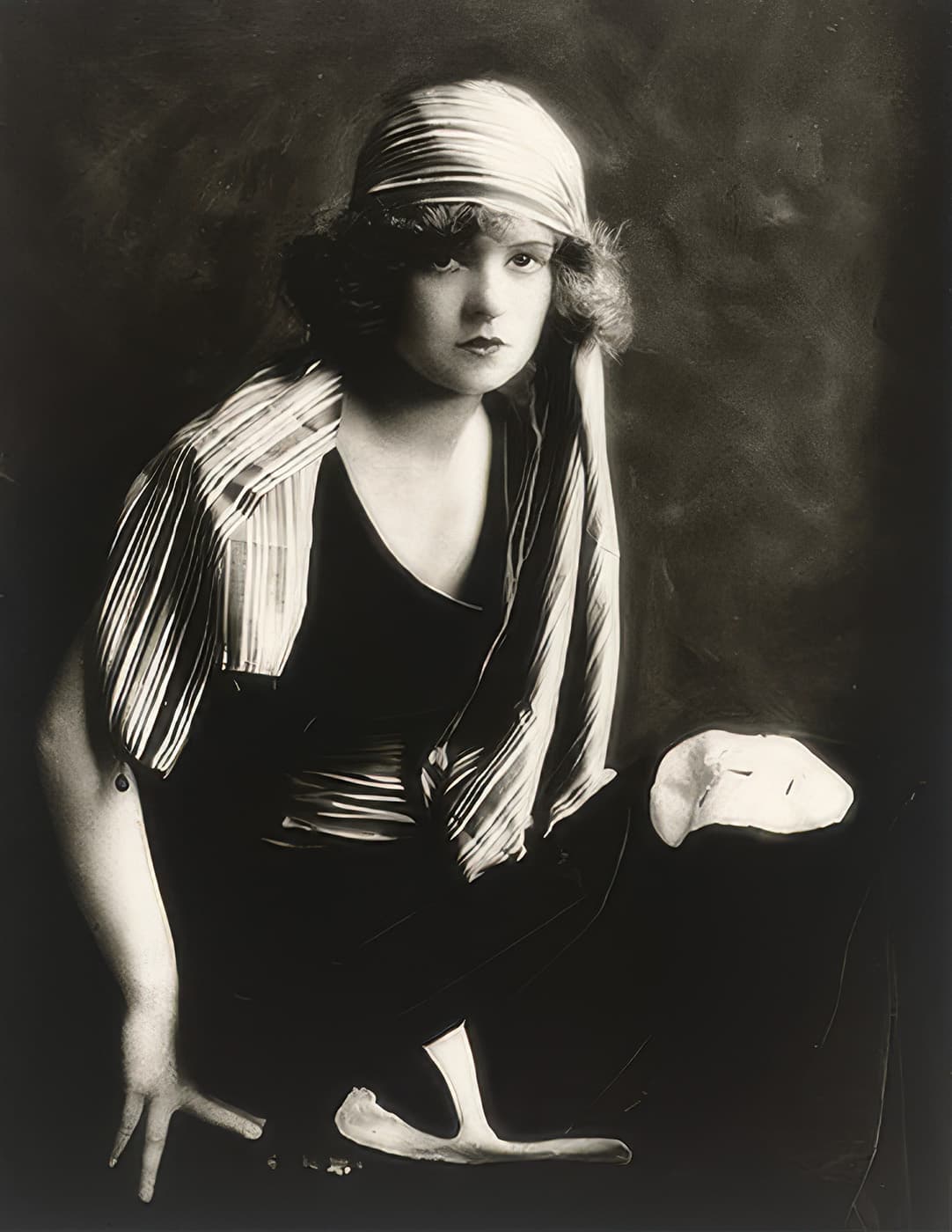 Alfred Cheney Johnston portrait of Clara Bow, 1923, gelatin silver print in the National Portrait Gallery.