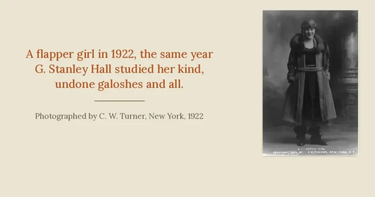 G. Stanley Hall and the flapper: Banner showing a 1922 photograph of a flapper girl