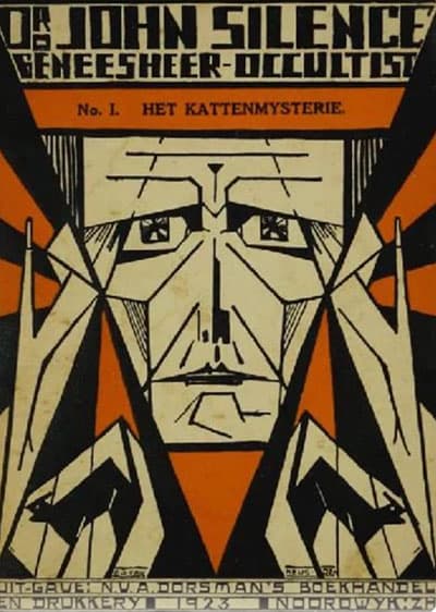 Cover of a 1923 Dutch edition of Algernon Blackwood's John Silence, with a stylised angular face